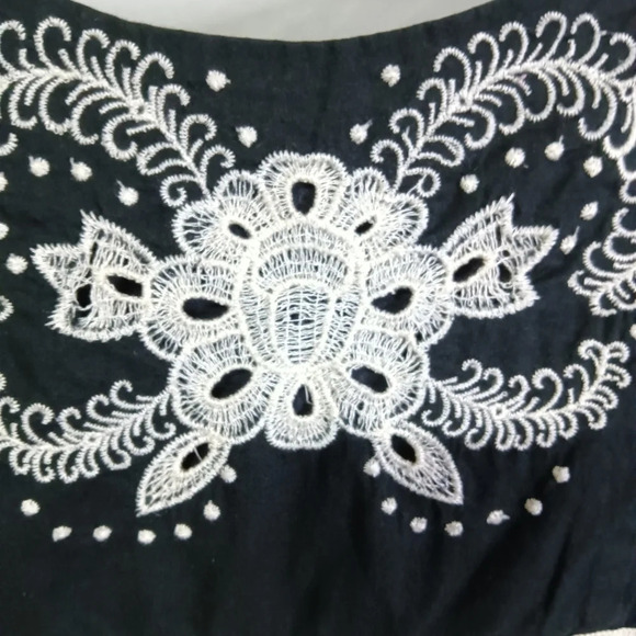 Anthropologie Moulinette Soeurs Embroidered Black Dress Size 8 - Picture 5 of 13